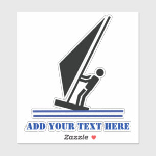 Adesivo Windsurfer em conselho preto e azul