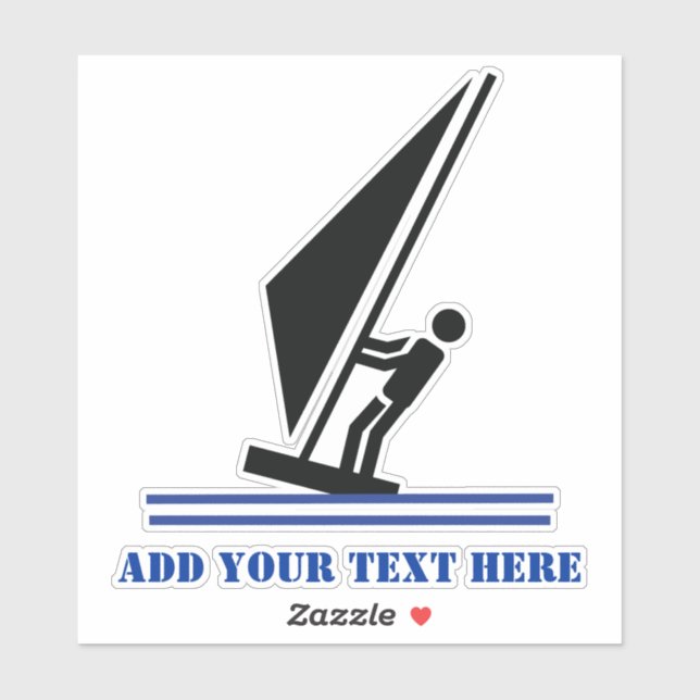 Adesivo Windsurfer em conselho preto e azul (Folha)