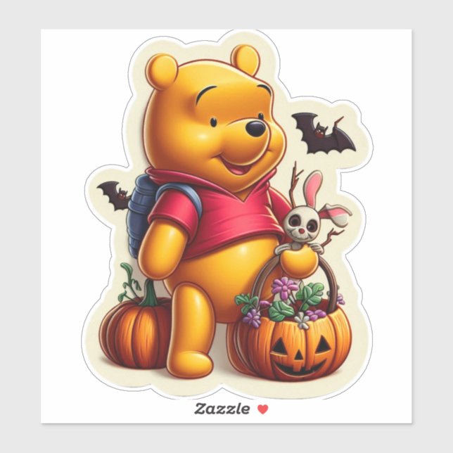 Adesivo Winnie the Pooh halloween (Folha)