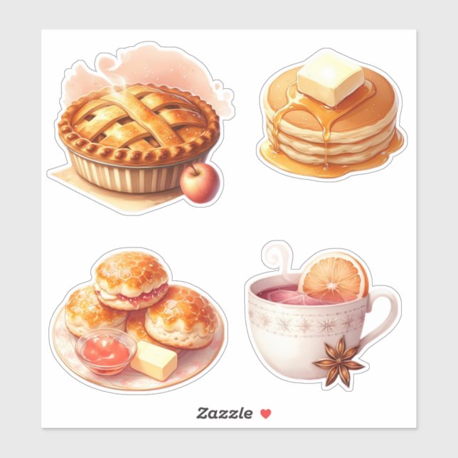 Adesivo Winter cozy Breakfast Sticker Sheet (Folha)