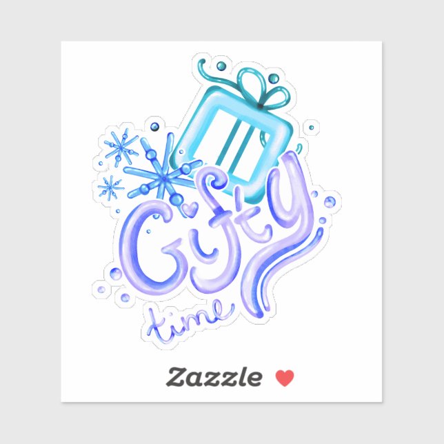 Adesivo Winter Gifty Time Stickers with Gift and Snowflake (Folha)