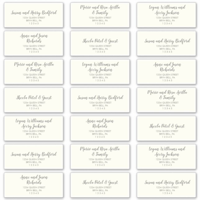 Adesivo Winter Greenery|Ivory Wedding Guest Address Labs (Frente)
