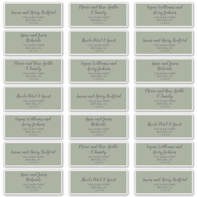 Adesivo Winter Greenery Wedding Guest Address Labs (Frente)