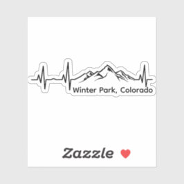 Adesivo Winter Park Colorado Heartbeat