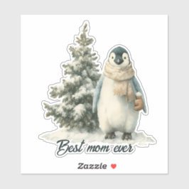 Adesivo Winter Penguin “Best Mom Ever” Design