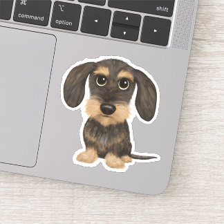 Adesivo Wirehaired Dachshund | Cachorro de Cartoon Teckel