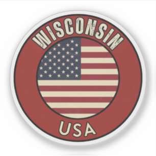 Adesivo Wisconsin Estados Unidos da América 