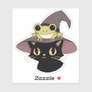 Adesivo Witch Cat And Frog