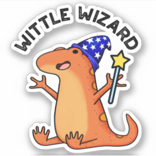 Adesivo Wittle Wizard Funny Lizard Pun