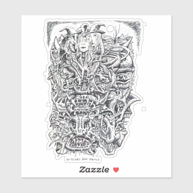 Adesivo Witts and Devils, por Brian Benson Vinyl Sticker (Folha)