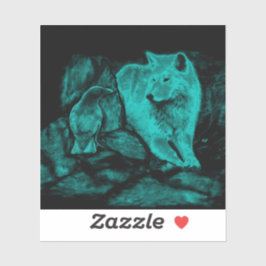 Adesivo Wolf e Raven na Noite