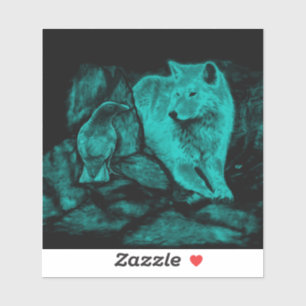 Adesivo Wolf e Raven na Noite