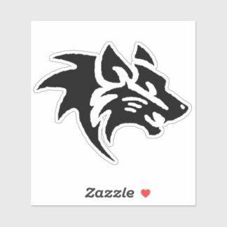 Adesivo Wolf Head Digital Art - Hand Drawn - One-Of-A-Kind