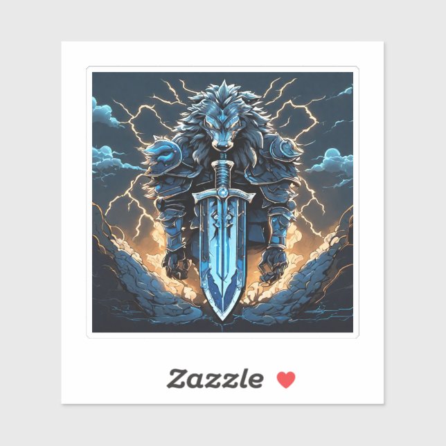 Adesivo Wolf Knight Emblem7 (Folha)