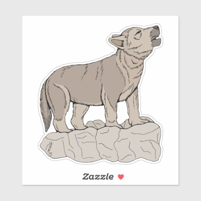 Adesivo Wolf Pup Howling (Folha)