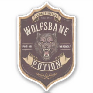 Adesivo Wolfsbane Potion Label Sticker