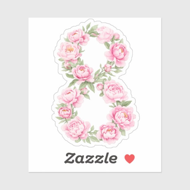 Adesivo Women’s Day Peony Flower for March 8  (Folha)