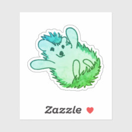 Adesivo Woodland Animal Art Green Adorável Happy Hedgehog