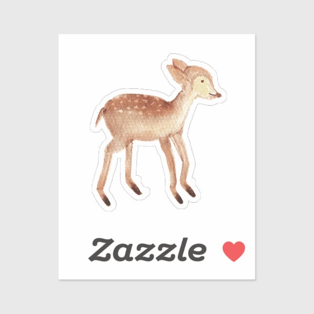 Adesivo Woodland Deer Watercolor (Folha)