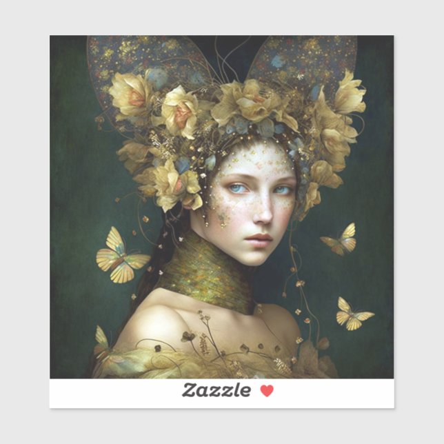 Adesivo Woodland Green Fairy Fantasy Art (Folha)