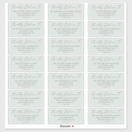 Adesivo Woodland Mint Green Wedding Guest Address Labels