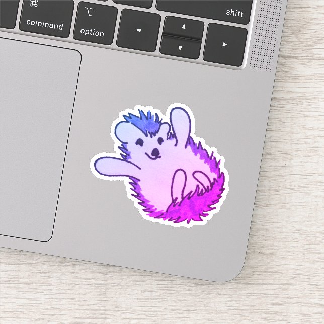 Adesivo Woodland Purple Adorable Happy Hedgehog (Detalhe)