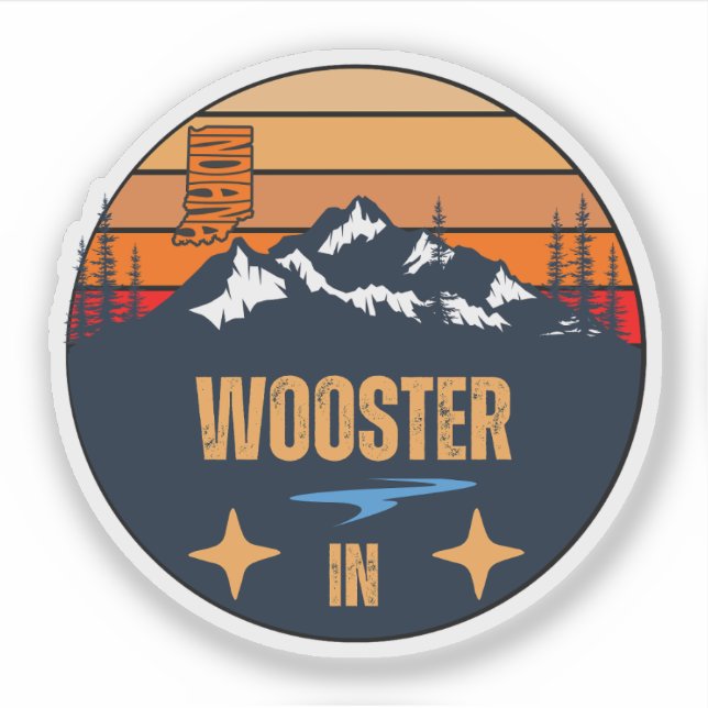 Adesivo Wooster, Indiana (Frente)