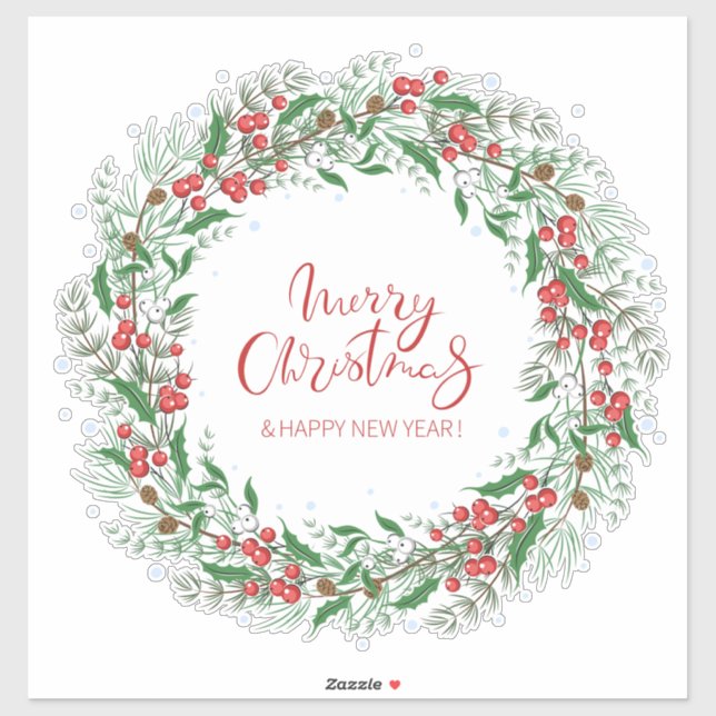 Adesivo Wreath Natal (Folha)