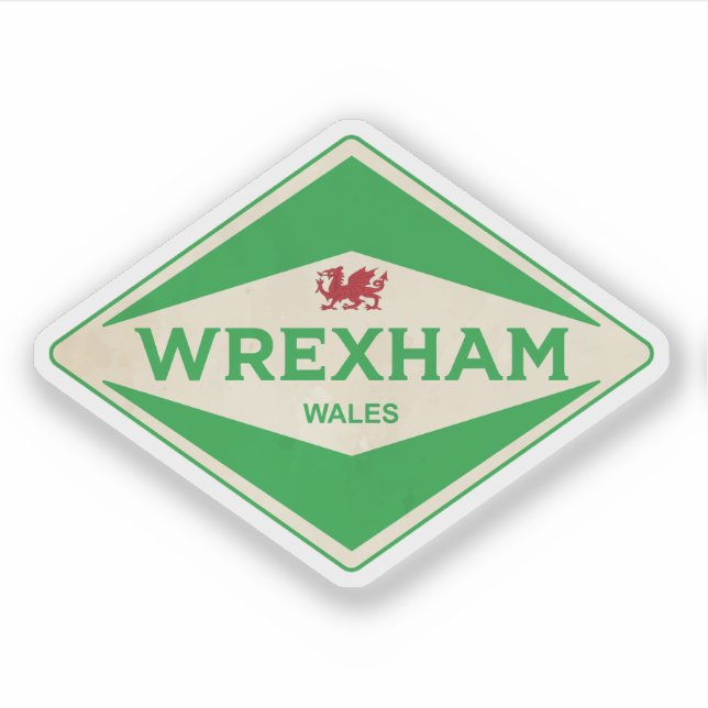 Adesivo Wrexham Wales Vintage (Frente)