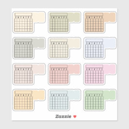 Adesivo Writable Monthly Index Tab Calendar Habit Tracker 