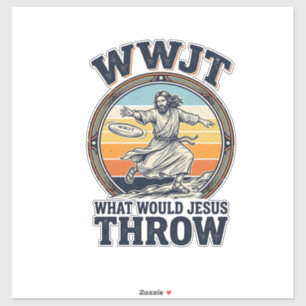 Adesivo WWJT O Que Jesus Lançaria Camiseta de Disco Vintag