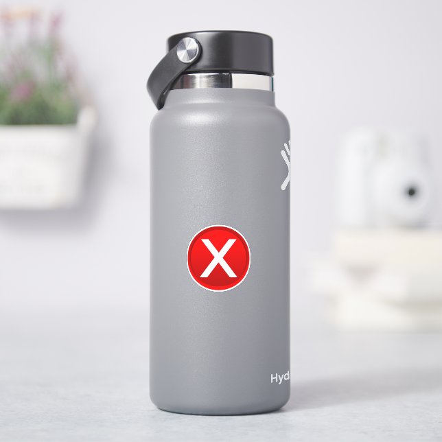 Adesivo X Vermelho Incorreto (HidroFlask)