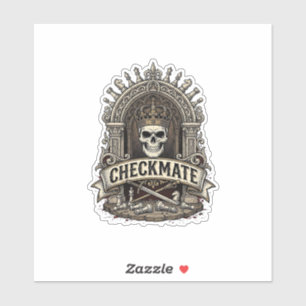 Adesivo Xadrez Antigo Checkmate Skull King