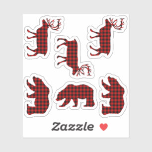 Adesivo Xadrez do Urso do Búfalo do Lumberjack Verificar 