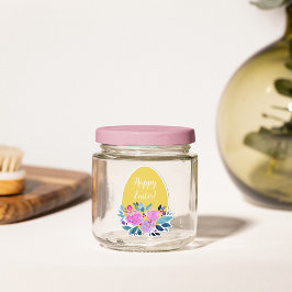 Adesivo xadrez rústico felz pascoa ovo de laranja floral