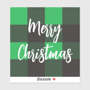 Adesivo Xadrez Verde Feliz Natal