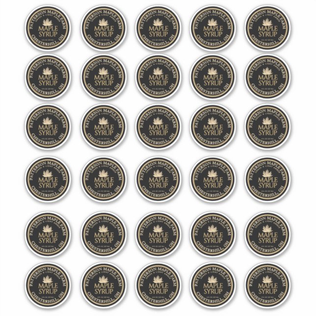 Adesivo Xarope Dourado de 2" em Rua à prova d'água preta (Frente)