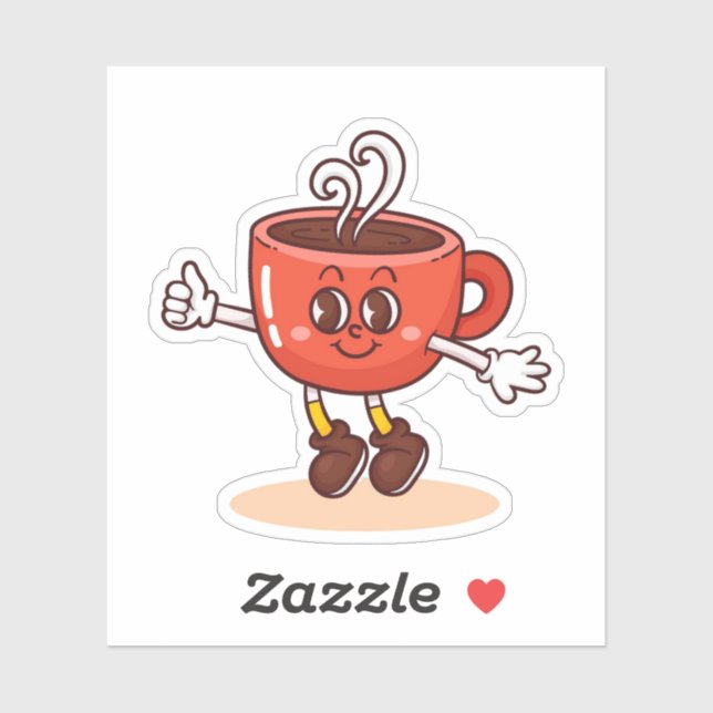 Adesivo Xícara de café em forma de café (Folha)