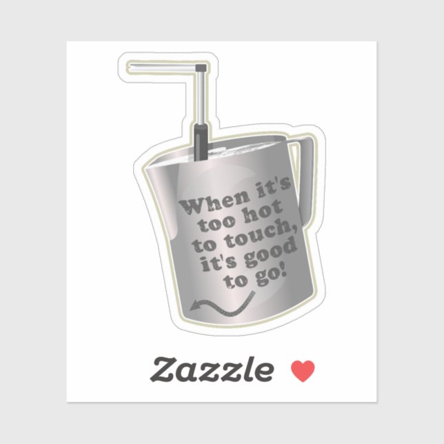 Adesivo Xícara de leite de café Barista (Folha)