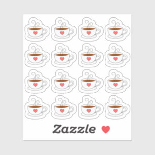 Adesivo Xícaras de Café Mini Doodle Bujo Calendário Planej