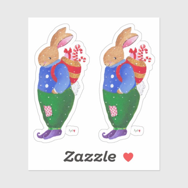 Adesivo Xmas Basket Bunny Sticker (Folha)