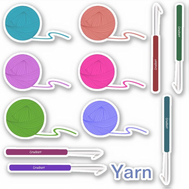Adesivo Yarn e Hook Stickers (Frente)