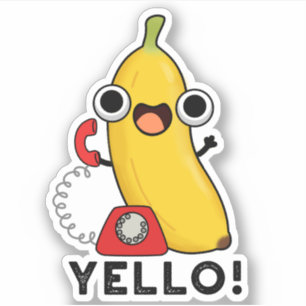 Adesivo Yello Funny Fruta Yellow Banana Pun