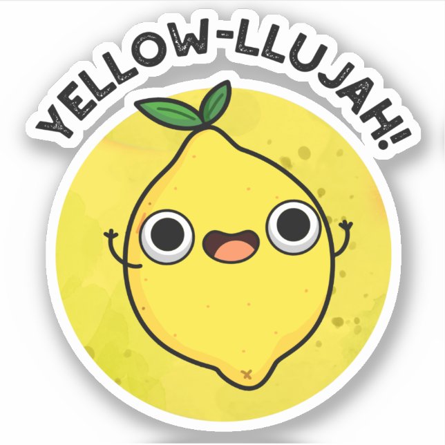 Adesivo Yellow Llujah Funny Lemon Pun (Frente)