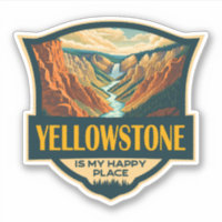 Yellowstone É Meu Lugar Feliz De Arte Do Parque Na