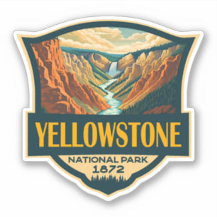 Adesivo Yellowstone National Park Grand Canyon Retro Art