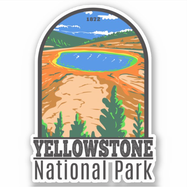 Adesivo Yellowstone National Park Grand Prismatic Primaver (Frente)