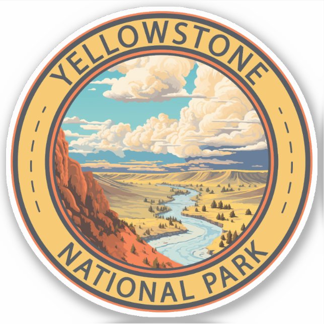 Adesivo Yellowstone National Park Hayden Valley Viagem Art (Frente)
