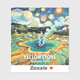 Adesivo Yellowstone National Park Hot Spring Van Gogh Art
