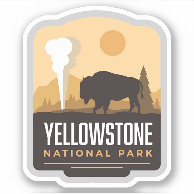Adesivo Yellowstone National Park Large Vinyl Sticker (Frente)